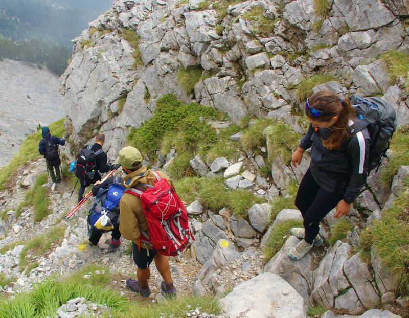 Όλυμπος topoguide: Στο στενό πέρασμα στο μέσον της διαδρομής Όλυμπος topoguide