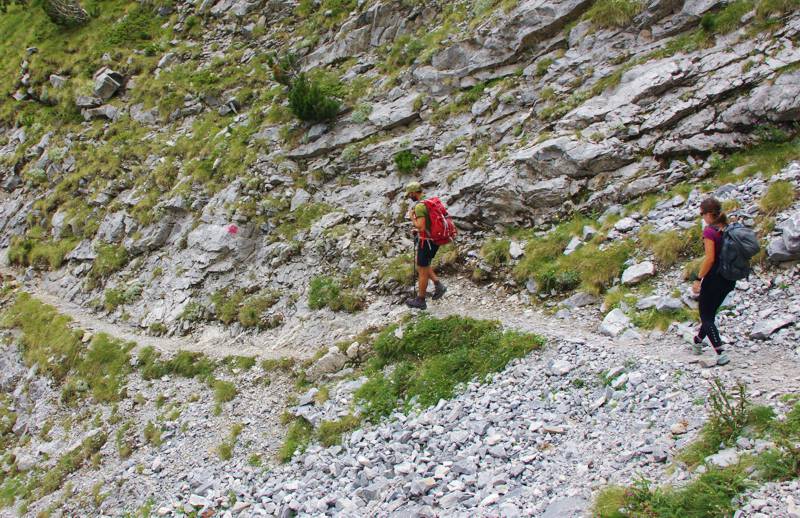 Όλυμπος topoguide: Πλησιάζοντας στο Ε4, από όπου γυρίζουμε προς το καταφύγιο Σπ. Αγαπητός Όλυμπος topoguide