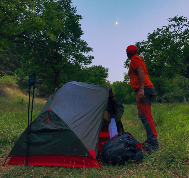 Menalon Trail: Camping in Lakkoma, near Elati Menalon Trail topoguide