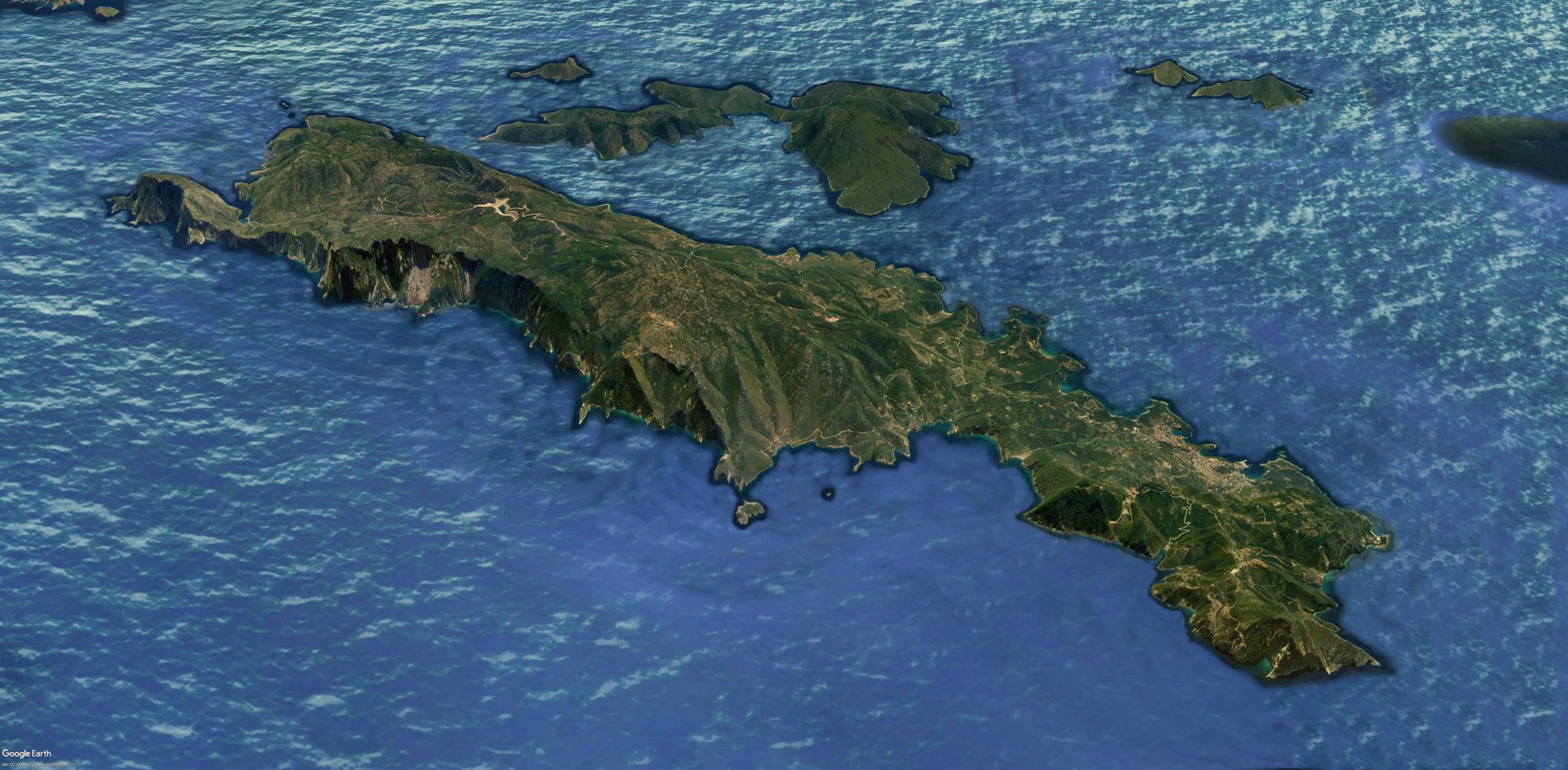 Alonnisos topoguide: Satelite image of Alonnisos Island Alonnisos topoguide: Satelite image of Alonnisos Island