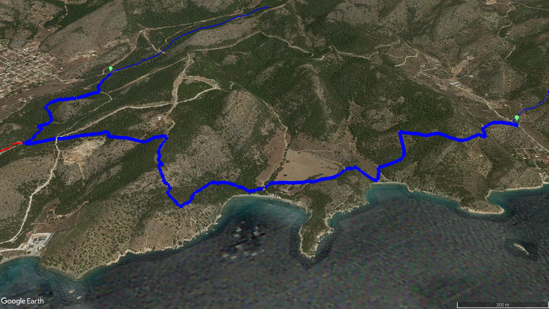 Δορυφορική εικόνα της διαδρομής Κανάκια-Σατερλί