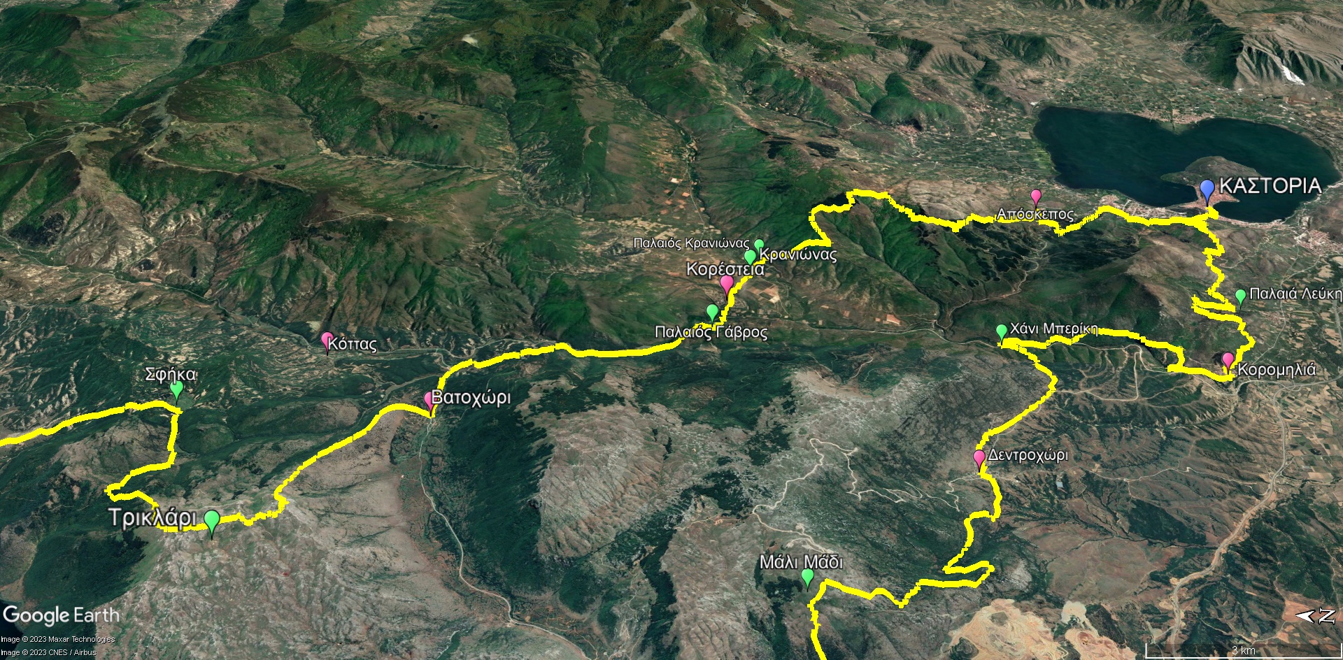 Μεγάλη Διαδρομή Γράμμος-Πρέσπα: Το σκέλος από την Καστοριά στα Κορέστεια και το Τρικλάρι