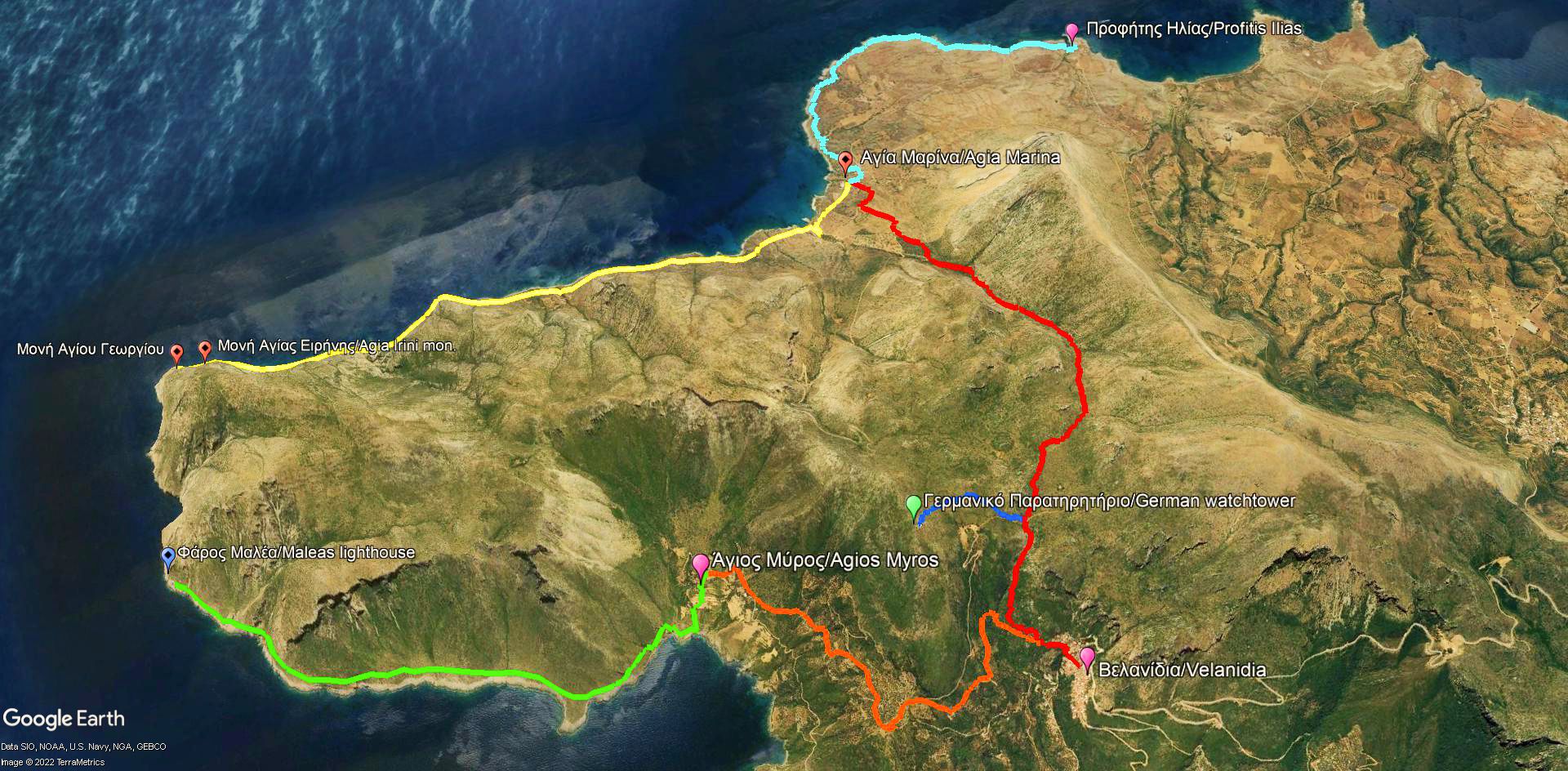 Μονεμβάσια-Βάτικα topoguide: Τα μονοπάτια του Μαλέα