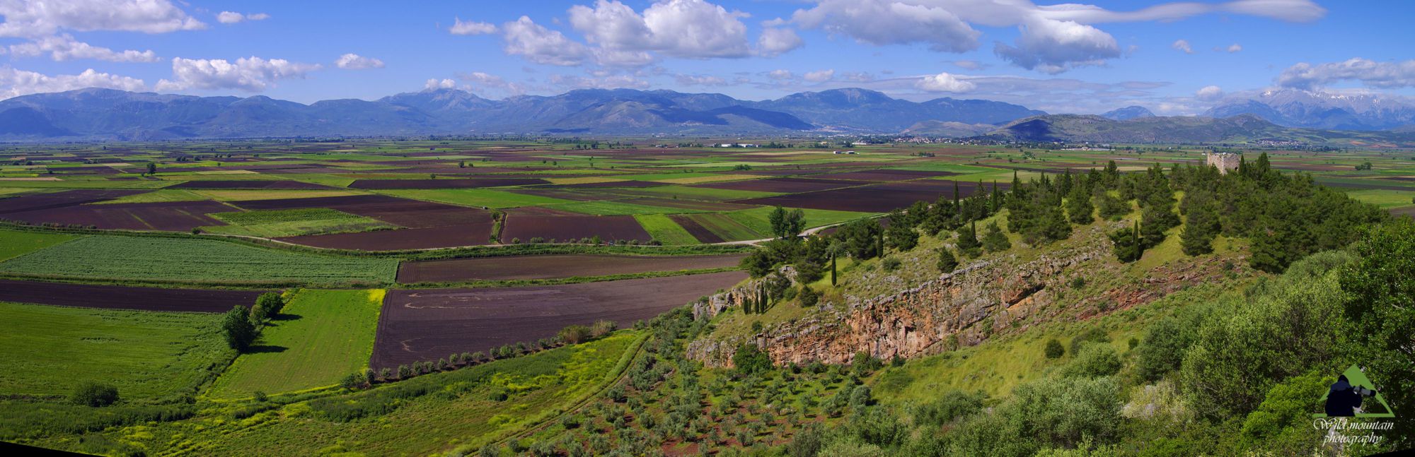 Οι πόλγες της Στερεάς Ελλάδας: Άποψη της Κωπαΐδας από το χωριό Πύργος (ο αρχαίος πύργος φαίνεται στο δεξί άκρο της εικόνας)