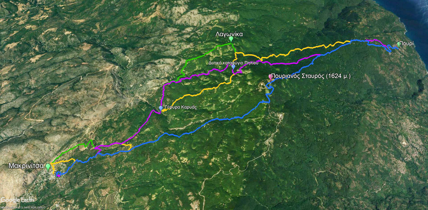 Central Pelion topoguide: Pouri-Makrinitsa via the Pourianos Stavros summit