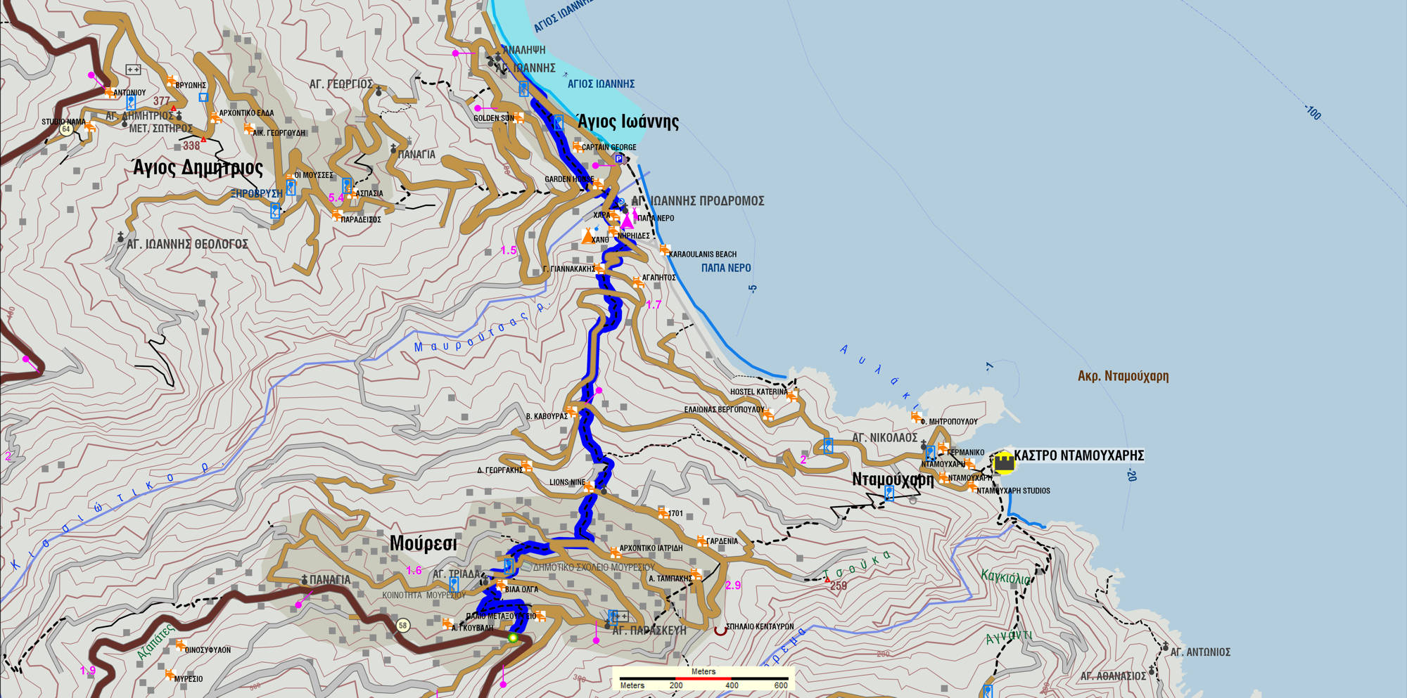 Ανατολικό Πήλιο topoguide: Διαδρομή Μούρεσι-Άγιος Ιωάννης