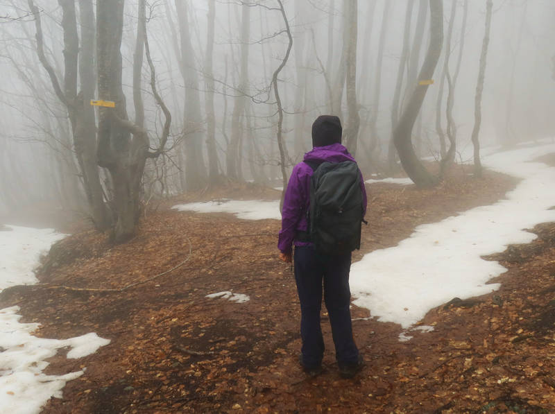 Long Pelion Trail: The junction in Dramala