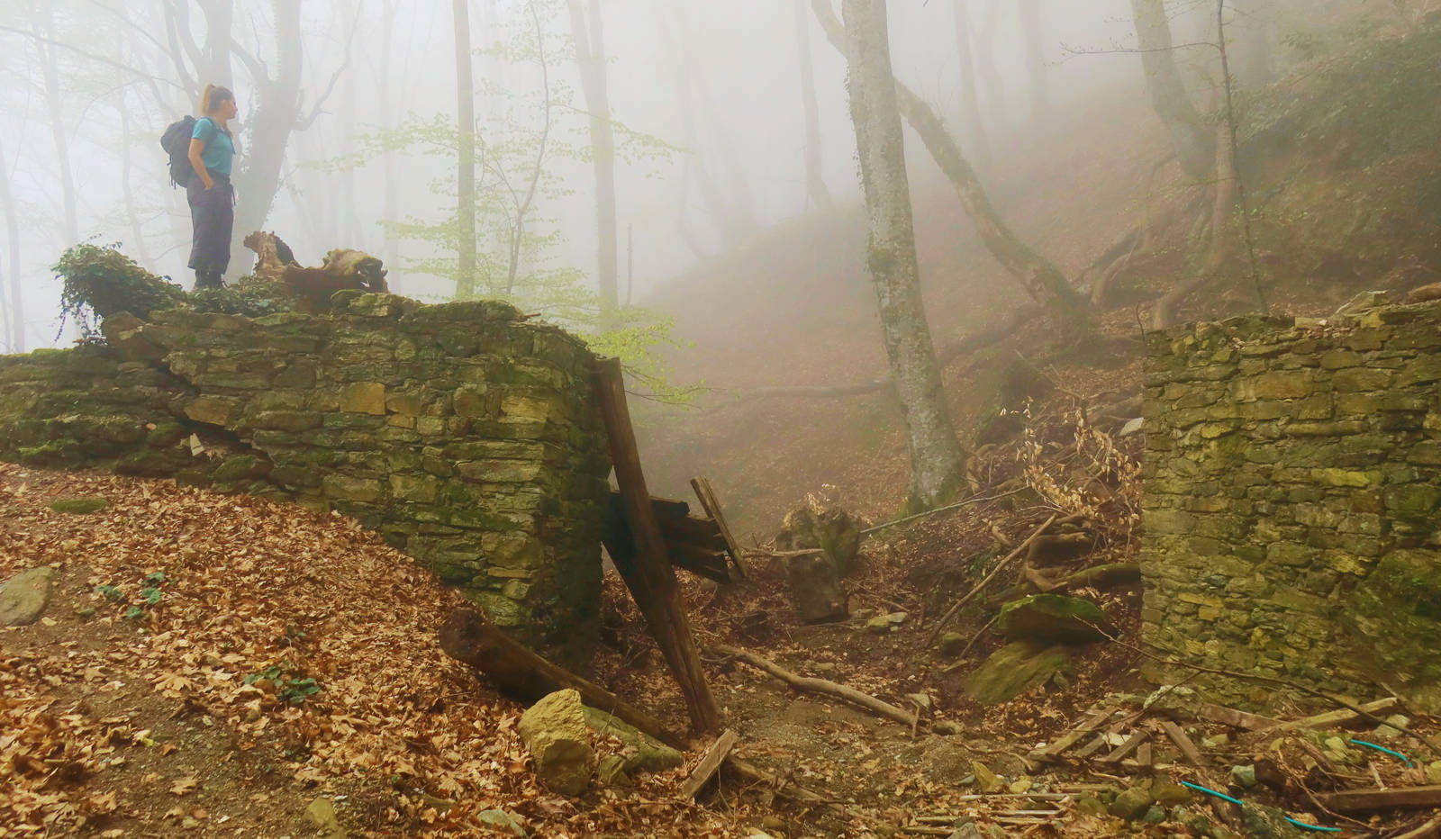 Long Pelion Trail: Τα λείψανα της παλιάς πέτρινης γέφυρας στο Ξουριχτιανό ρέμα